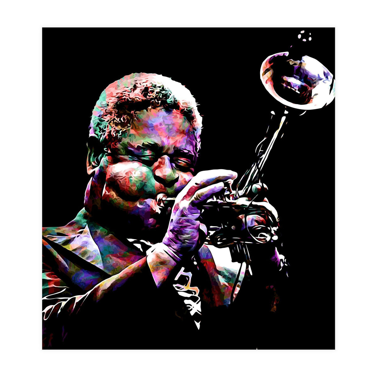 Dizzy Gillespie American Jazz Trumpeter Legend Colorful (Print Only)