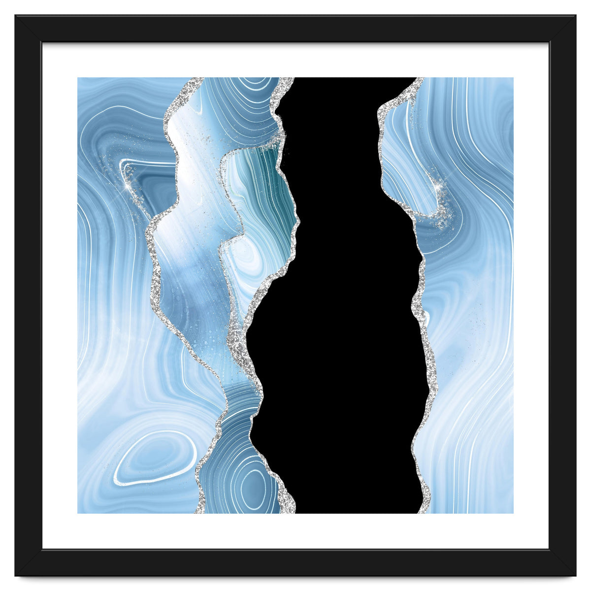 Blue & Silver Agate Glitter Texture 01