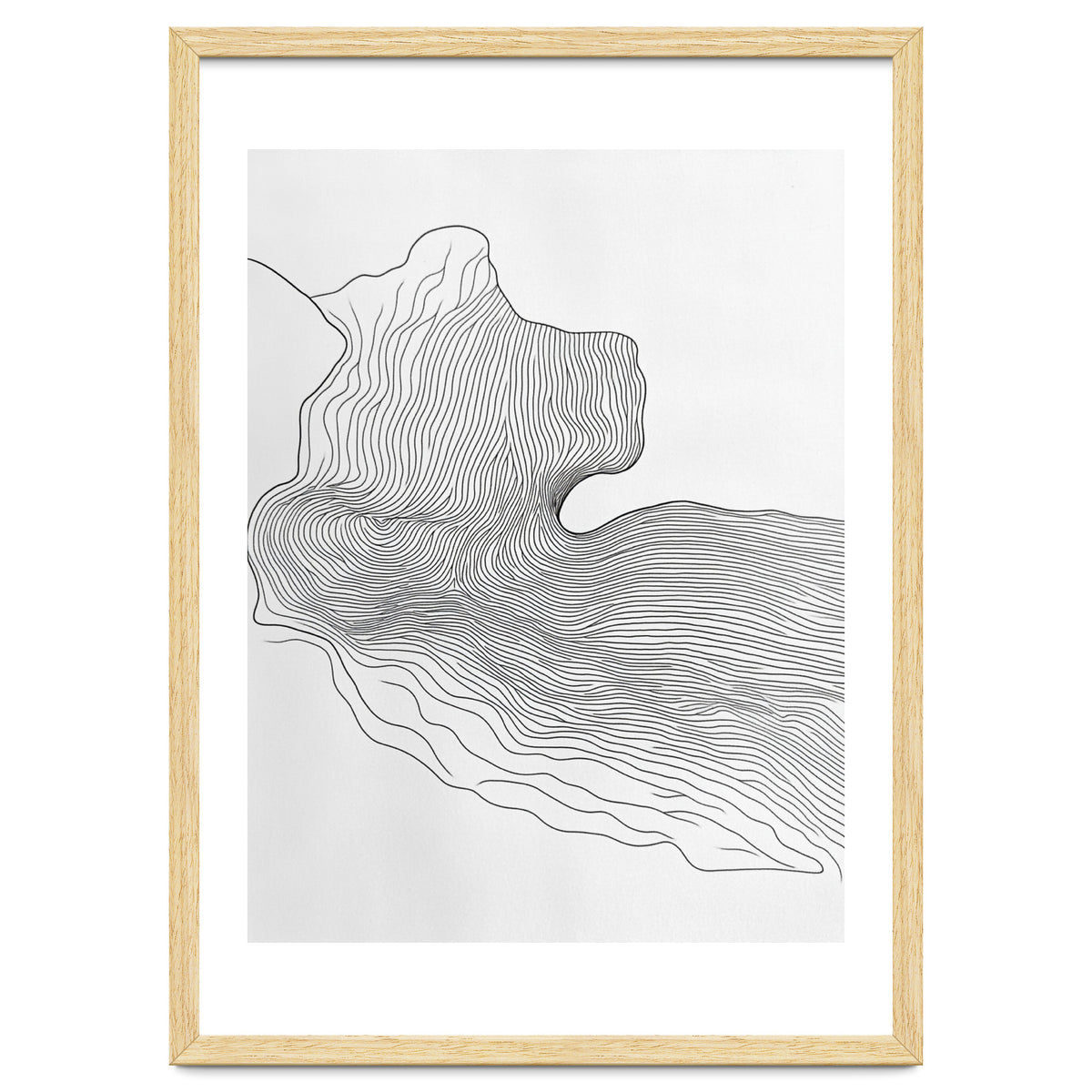 Abstract Black And White Organic Flowing Lines Pattern