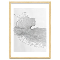 Abstract Black And White Organic Flowing Lines Pattern
