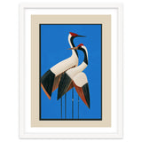 Stillness In Motion Abstract Cranes In Blue thumbnail