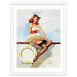 Sailing Pinup Girl With Captain Hat thumbnail
