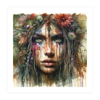 Wild Bloom Druid Woman Portrait (Print Only)