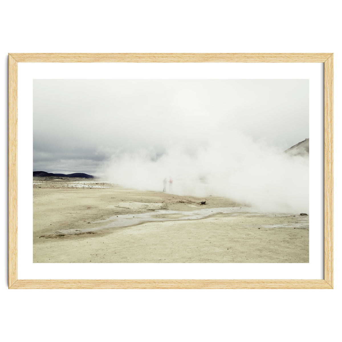 Tourists hidden in the hot spring steam -  Iceland