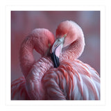 Cute Two Pink Flamingos (Print Only) thumbnail