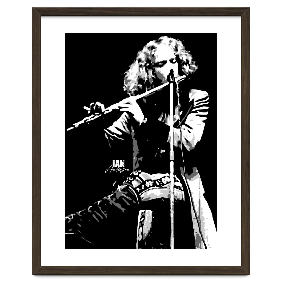 Ian Anderson British Musician Legend in Grayscale