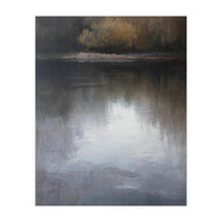 Atmospheric Golden Autumn Forest Reflection Oil Painting (Print Only)