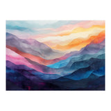 Vibrant Abstract Watercolor Mountain Landscape (Print Only) thumbnail