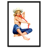Pinup Texas Girl With White Cowboy Hat thumbnail