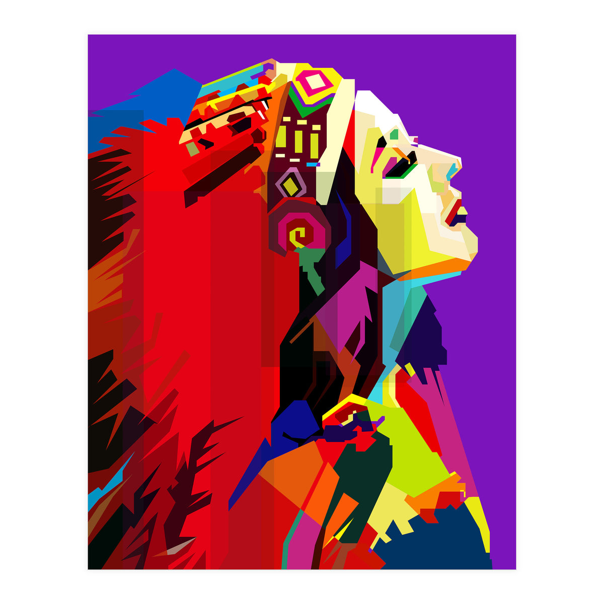 Apache Woman Pop Art Wpap (Print Only)