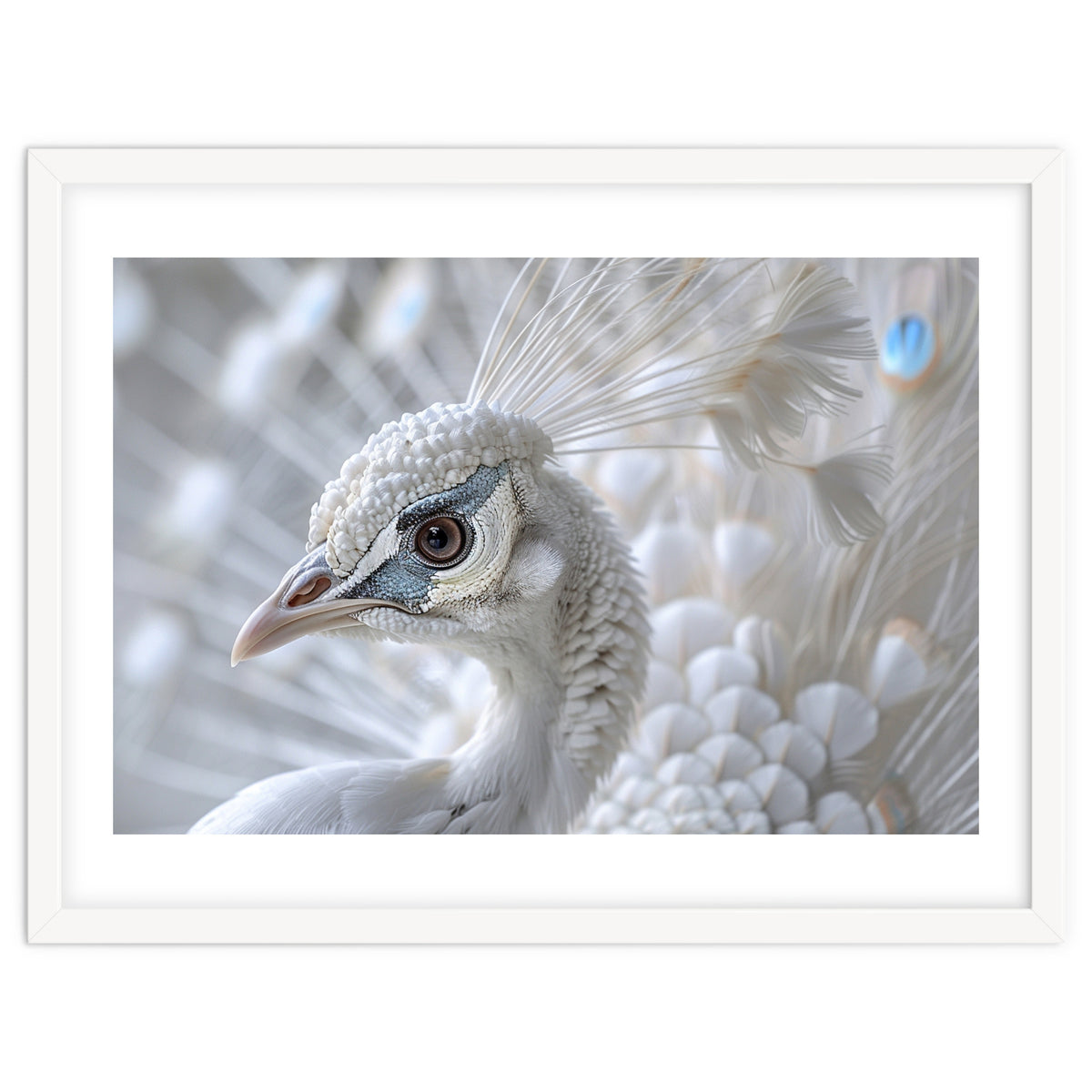 Close-up of a White Peacock