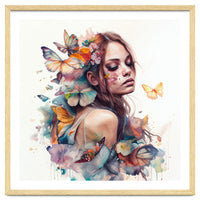 Butterfly Muse Watercolor Portrait