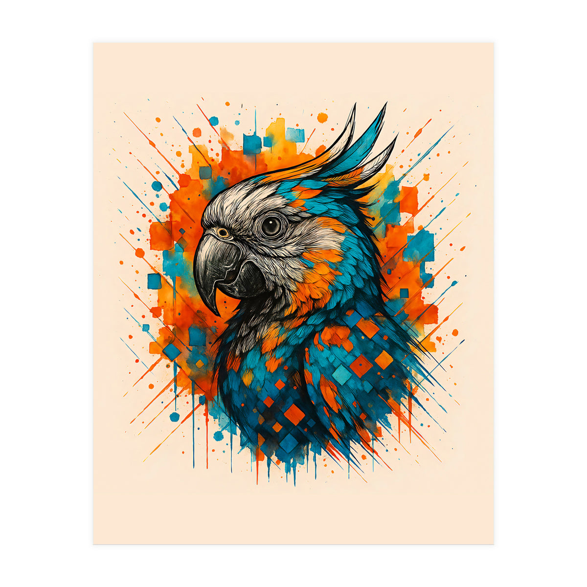 Parrot Animal Watercolor (Print Only)