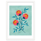 Teal And Coral Flowers thumbnail