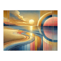 Sundown Serenity Scene In Art Deco (Print Only)