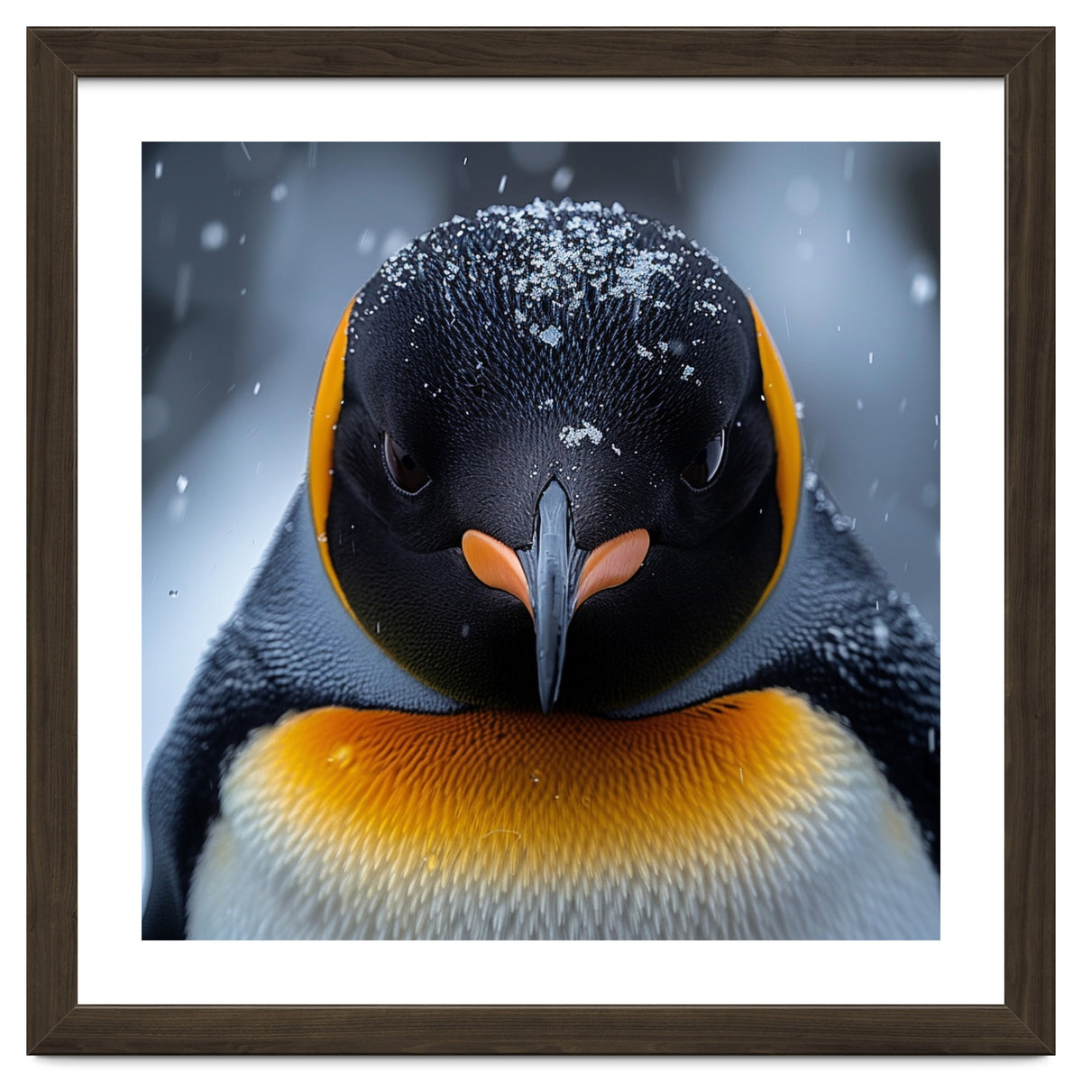 Close Up King Penguin In The Snow