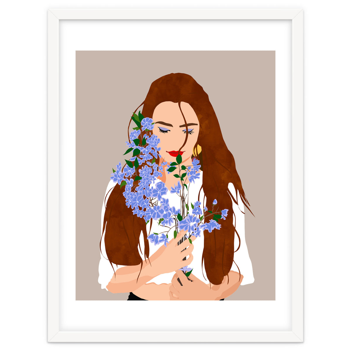 The Becoming, Nature Plants Bohemian Woman, Botanical Modern Mindful Self Care Self Love Positivity