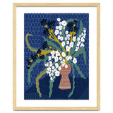 Floral contemporary still life dark blue thumbnail