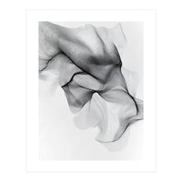 Abstract Black And White Flowing Lines Forming Organic Shapes And Forms (Print Only)