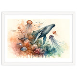 Whale And Jellyfish Watercolor thumbnail