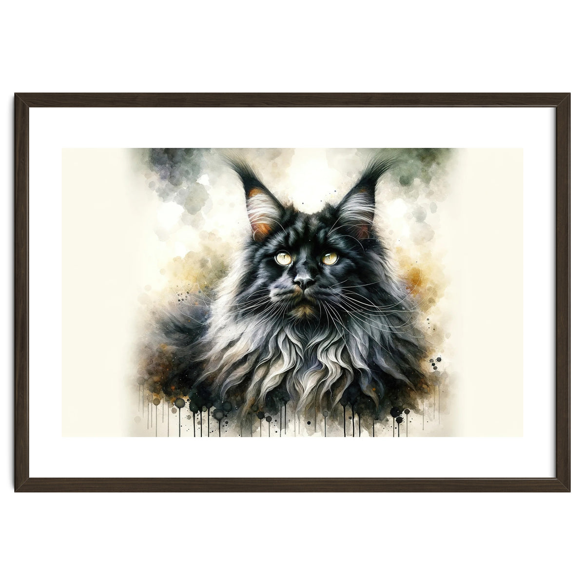 Majestic Long Haired Cat Portrait