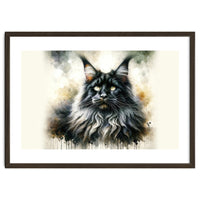 Majestic Long Haired Cat Portrait