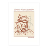 Self Portrait With Bandaged Ear And Pipe – Vincent Van Gogh (Print Only) thumbnail
