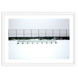 Bench with no people in snowy winter thumbnail