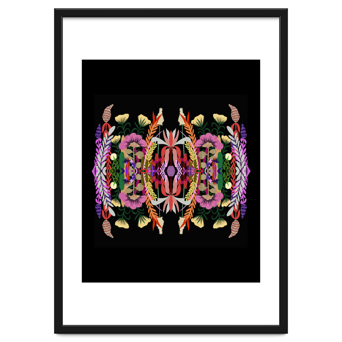 The Butterfly Effect Series 01, Paint Blot Mirror Colorful, Symmetrical Graphic, Eclectic Mandala