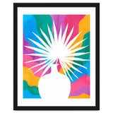 Fan Palm, Tropical Nature Botanical Colorful Watercolor, Abstract Jungle Rainbow Boho, Eclectic Plants Contemporary Modern thumbnail