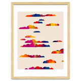 Totem Clouds, Colorful Sky Vibrant Eclectic Bohemian, Abstract Positivity Good Vibes Boho Contemporary Modern Painting thumbnail