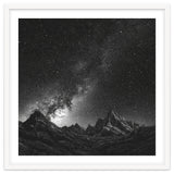 Starlit Mountain Majesty: Detailed Monochrome Milky Way thumbnail