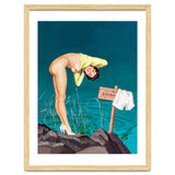 Sexy Pinup Girl With No Swimming Sign thumbnail