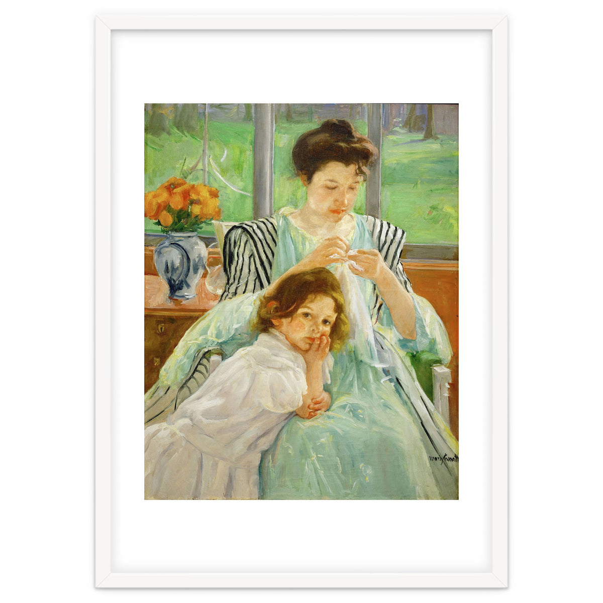 Young mother sewing, 1901 Canvas,92,4 x 73,7 cm.