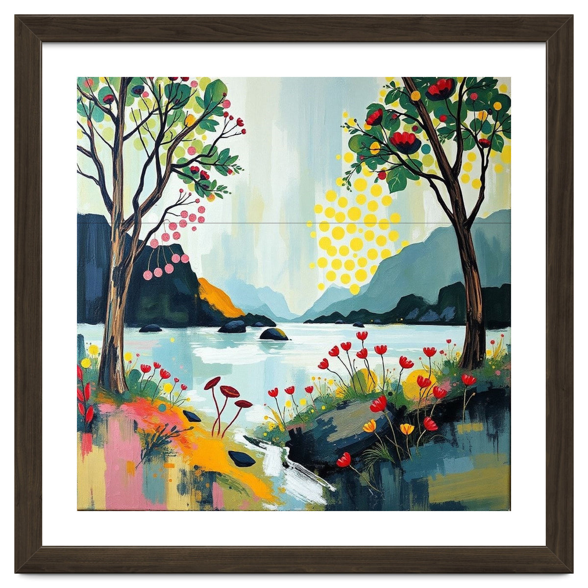 Serene Mountain Lake Landscape