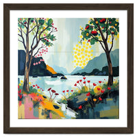 Serene Mountain Lake Landscape