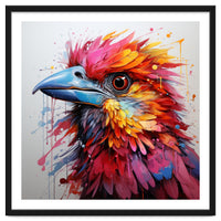 Vibrant Abstract Bird Portrait Watercolor Splash