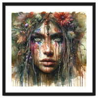 Wild Bloom Druid Woman Portrait