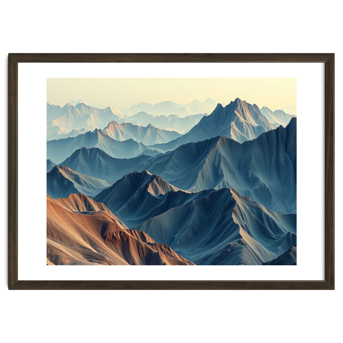 Hyper-Realistic Mountain Range Landscape Art