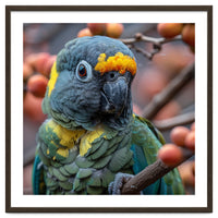 Yellow Headed Amazon Parrot Close Up Portrait