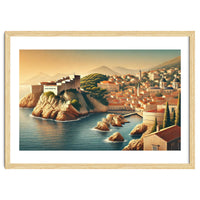 Vintage Croatia, Dubrovnik Coastal Poster