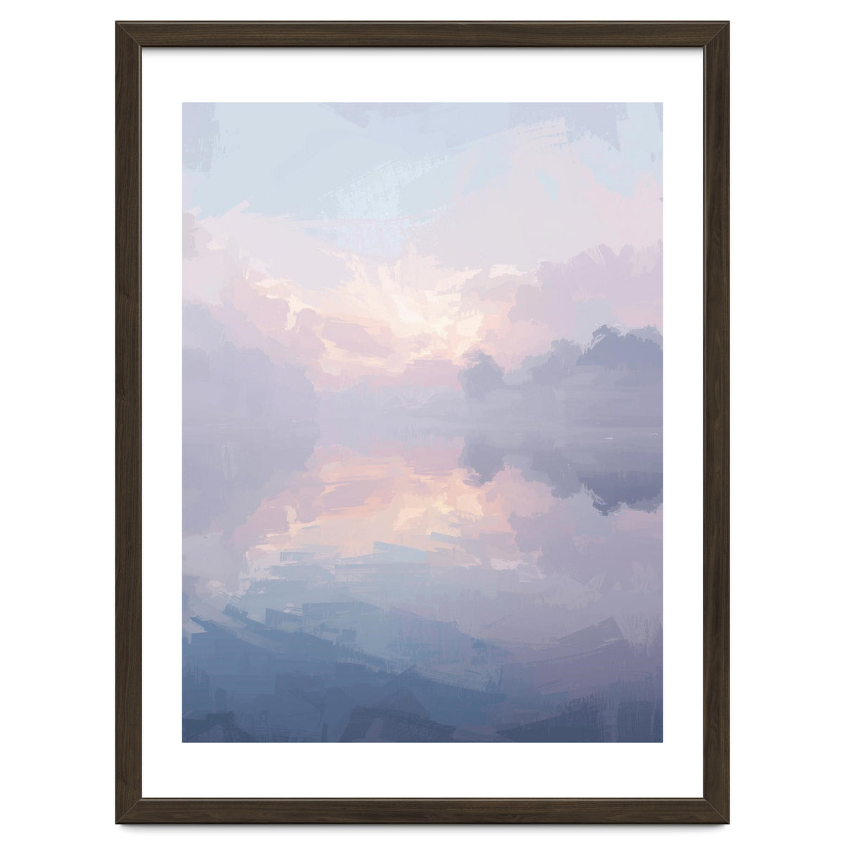 Ethereal Misty Lakeside at Dawn