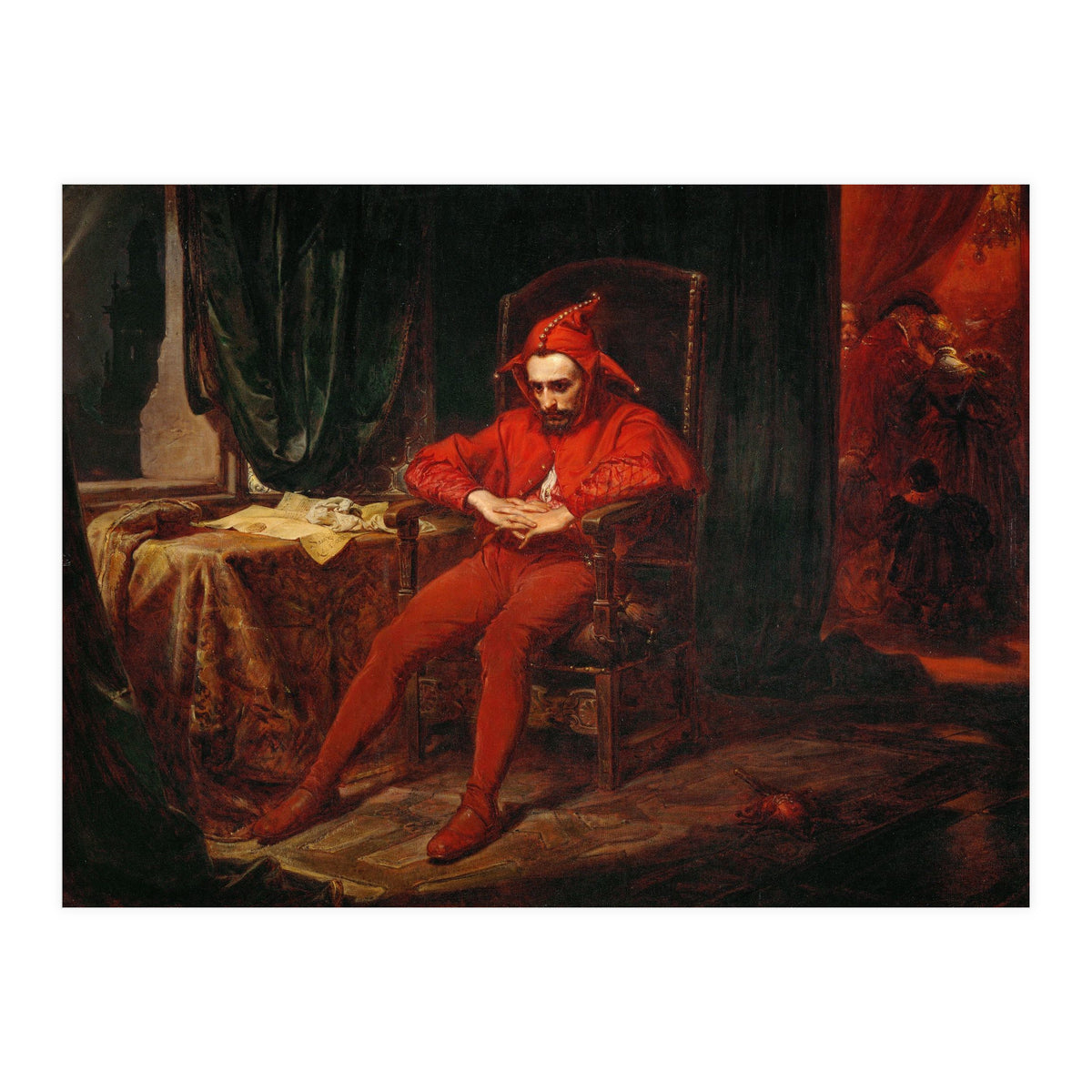 The court jester Stanczyk receives news of the loss of Smolensk (1514). (Print Only)