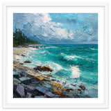 Coastal Turquoise Shoreline with Crashing Ocean Waves thumbnail
