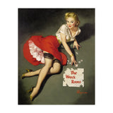 Pinup Sexy Girl Posing In Red Dress (Print Only) thumbnail