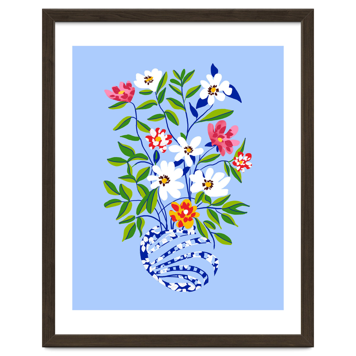 The Floopy Planter, Abstract Flower Pot Illustration, Pop Bohemian Eclectic Botanical, Flower Colorful Blossom