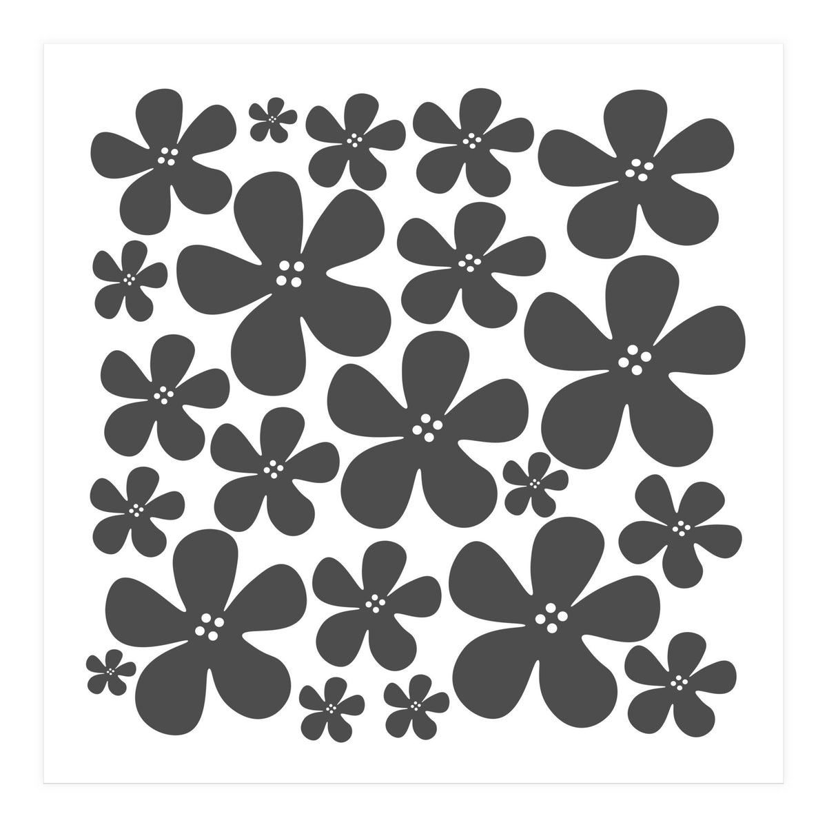 Grey Flowers Pattern (Print Only)