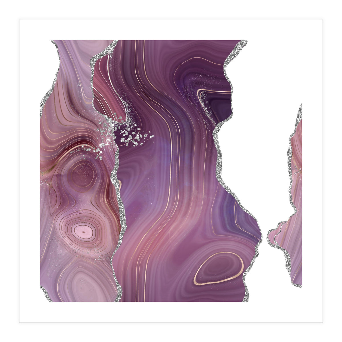 Mauve & Silver Agate Texture 05 (Print Only)