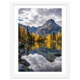 Golden Autumn Reflection: Majestic Mountain Wilderness Landscape thumbnail