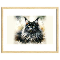 Majestic Long Haired Cat Portrait